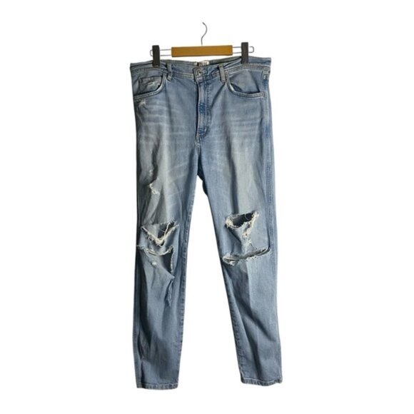 AGOLDE Women's Roxanne Super High Rise Skinny Distressed Denim in Dreamer